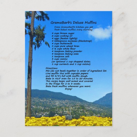 GramaBarb's Deluxe Muffin Rezept Postkarte (Vorderseite)