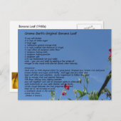 GramaBarb's Original Banana Loaf Postkarte (Vorne/Hinten)