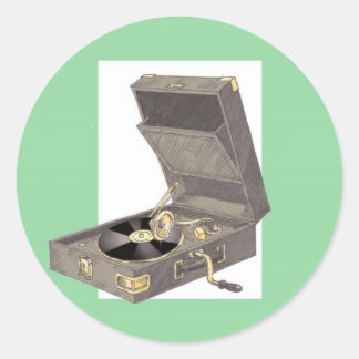 Gramaphon der 1920er runder aufkleber