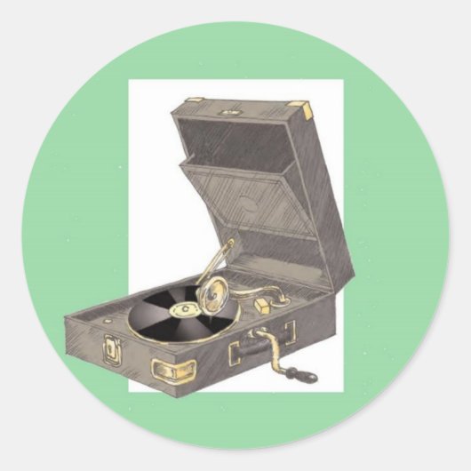 Gramaphon der 1920er runder aufkleber (Vorderseite)