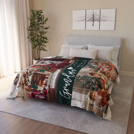 Gramdma Grandkids Foto Collage Weihnachten Sherpadecke