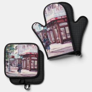 Gramercy Coffee Corner Ofenhandschuh & Topflappen-Set