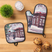 Gramercy Coffee Corner Ofenhandschuh & Topflappen-Set (Oben Unten)