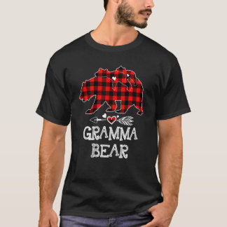 Gramma Bear Christmas Pajama Red Kariert Buffalo F T-Shirt
