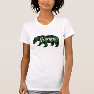 Gramma Bear   Kariert grün T-Shirt