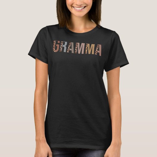 Gramma Leopard Print Mama Niedlich Mütter Day Funn T-Shirt (Vorderseite)