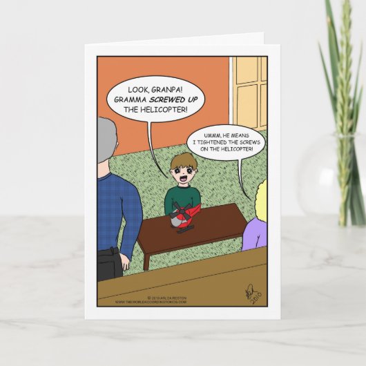 Gramma screwed up the helicopter karte (Vorderseite)