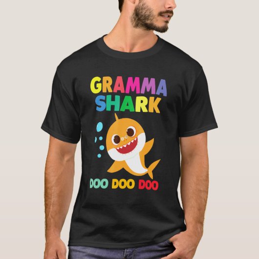 Gramma Shark Doo Doo Kindermädchen T-Shirt (Vorderseite)