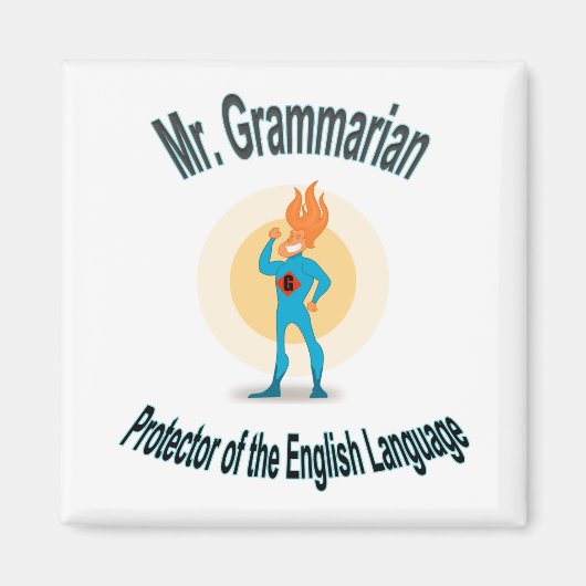 Grammar Fanatic Superhero Magnet (Vorne)