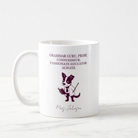 Grammar Guru Prose Connoisseur Passionate Educator Kaffeetasse (Links)