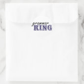 Grammar King Runder Aufkleber (Tasche)
