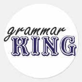 Grammar King Runder Aufkleber (Vorderseite)