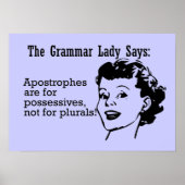 Grammar Lady Apostrophes Posters Poster (Vorne)