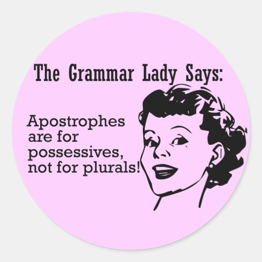 Grammar Lady Apostrophes Stickers (Vorderseite)