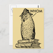 Grammar Owl sagt wem Postkarte (Vorne/Hinten)