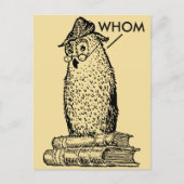 Grammar Owl sagt wem Postkarte (Vorderseite)