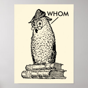 Grammar Owl sagt wen Grammar Poster