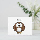 Grammar Owl Who Funny Writer Joke Cartoon Postkarte (Stehend Vorderseite)