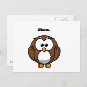 Grammar Owl Who Funny Writer Joke Cartoon Postkarte (Vorne/Hinten)