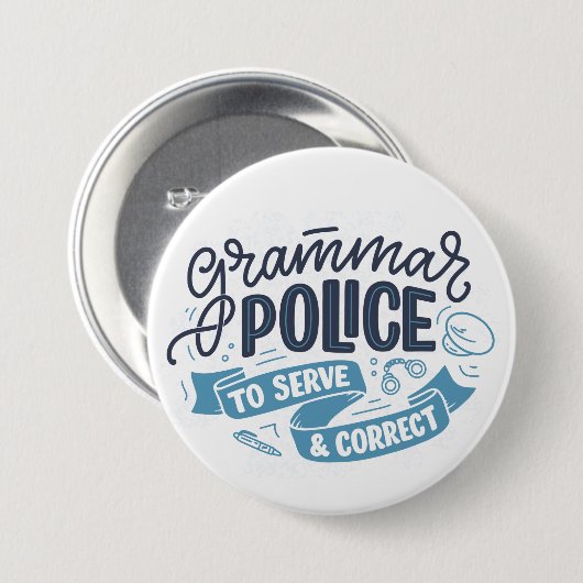 Grammar Police Button (Vorne & Hinten)