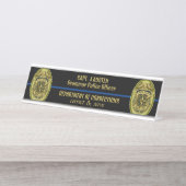 Grammar Police Correct & Serve Dept Abzeichen bear Schreibtischnamensplakette (Vorderseite )