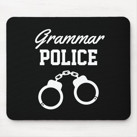 Grammar Police cuffs Mouse Pad für Lehrer Mousepad (Vorne)
