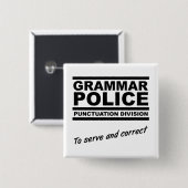Grammar Police Funny Button (Vorne & Hinten)
