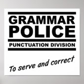 Grammar Police Funny Poster (Vorne)