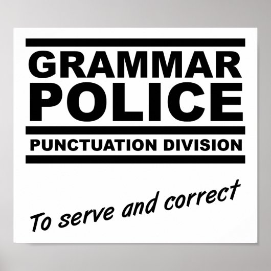 Grammar Police Funny Poster (Vorne)