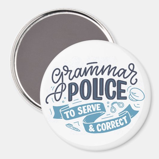 Grammar Police Magnet (Vorderseite/Rückseite)