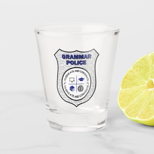 Grammar Police Shot Glass Schnapsglas (Vorderseite)