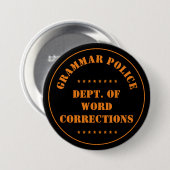 Grammar Police Spaß Button (Vorne & Hinten)
