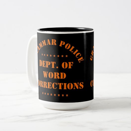 Grammar Police Spaß Zweifarbige Tasse (Vorderseite Links)