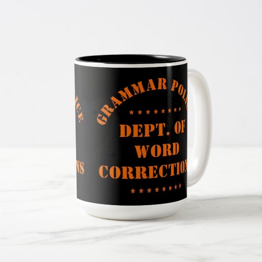 Grammar Police Spaß Zweifarbige Tasse (VorderseiteRechts)