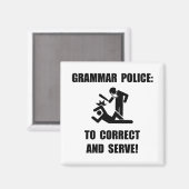 Grammar-Polizei Magnet (Vorderseite/Rückseite)