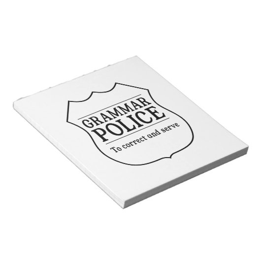 Grammar-Polizei Notizblock (angewinkelt)