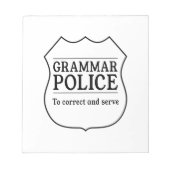 Grammar-Polizei Notizblock (Vorderseite)