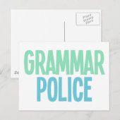 Grammar-Polizei Postkarte (Vorne/Hinten)