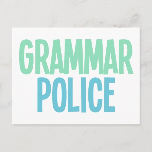 Grammar-Polizei Postkarte (Vorderseite)