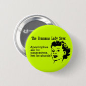 Grammatik-Dame Apostrophes Buttons (Vorne & Hinten)