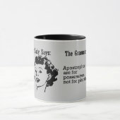 Grammatik-Dame Apostrophes Mugs Tasse (Zentrum)