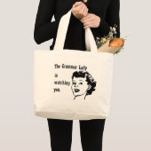 Grammatik-Dame Watching Bags Jumbo Stoffbeutel (Vorderseite (Produkt))