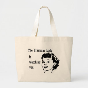 Grammatik-Dame Watching Bags Jumbo Stoffbeutel