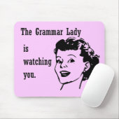 Grammatik-Dame Watching Mousepad (Mit Mouse)