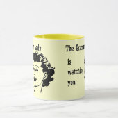 Grammatik-Dame Watching Mugs Tasse (Zentrum)