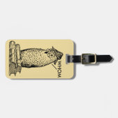 Grammatik-Eule sagt, wem Gepäckanhänger (Vorderseite horizontal)