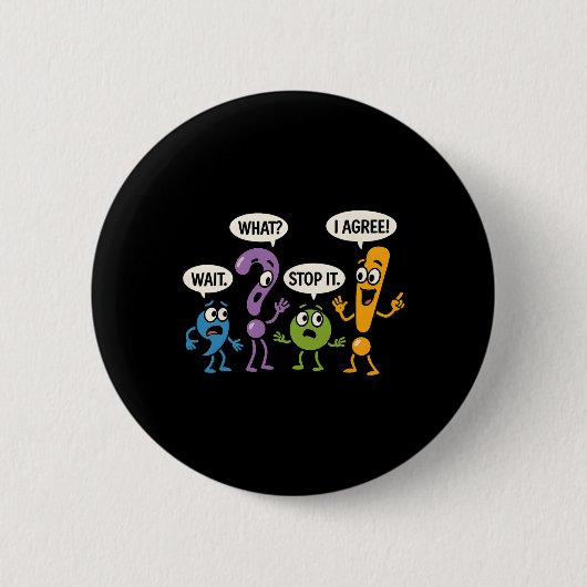 Grammatik Interpunktion Wart Was Stop Es Ich Stimm Button (Vorderseite)