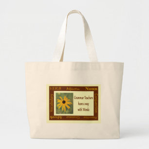 Grammatik-Lehrer haben eine Weise mit Wörtern Jumbo Stoffbeutel