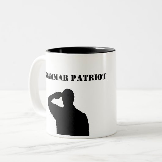 Grammatik-Patriot-Tasse Zweifarbige Tasse (Vorderseite Links)