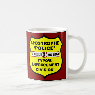 Grammatik-Polizei-Apostroph-Missbrauch Kaffeetasse